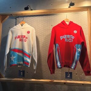 Puerto Rico Graphic Hoodie - Red and White